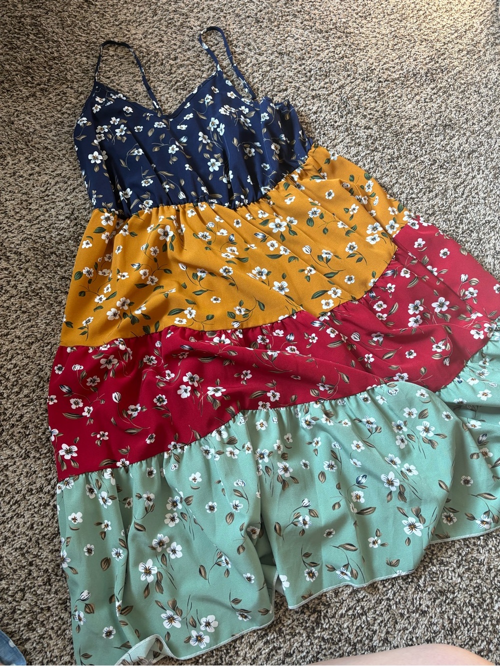 Multi-Color Floral Tiered Sundress